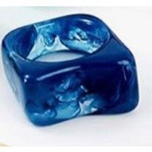 Blue Chunky Acrylic Statement Ring